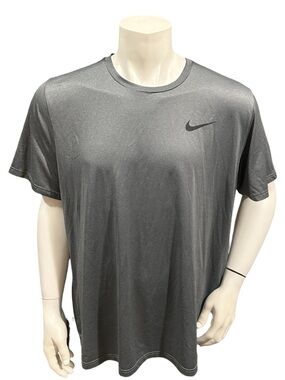 Nike Pro Combat Men’s Athletic T-Shirt Gray Logo Short Sleeve Dri-Fit XL